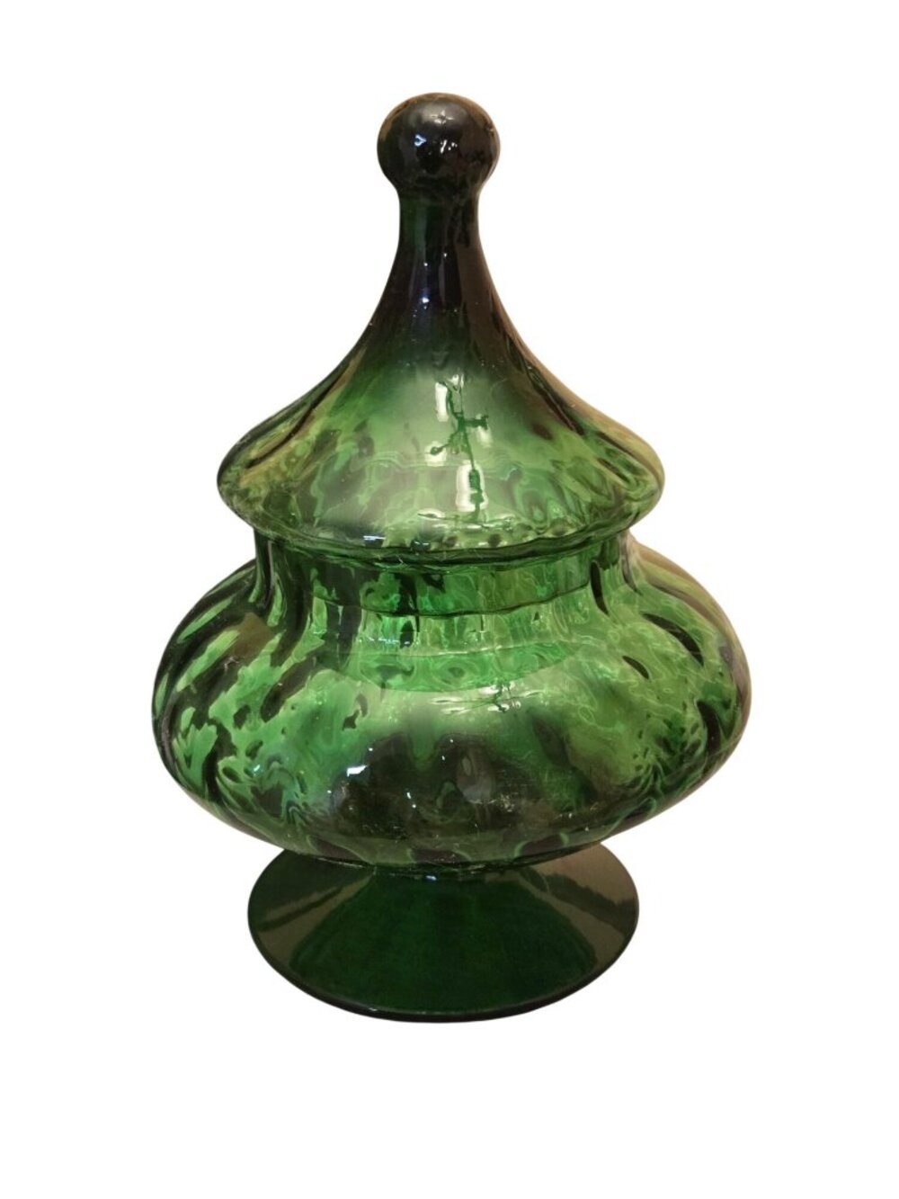 Vintage‎ Empoli  Emerald Green Circus Tent Candy Dish